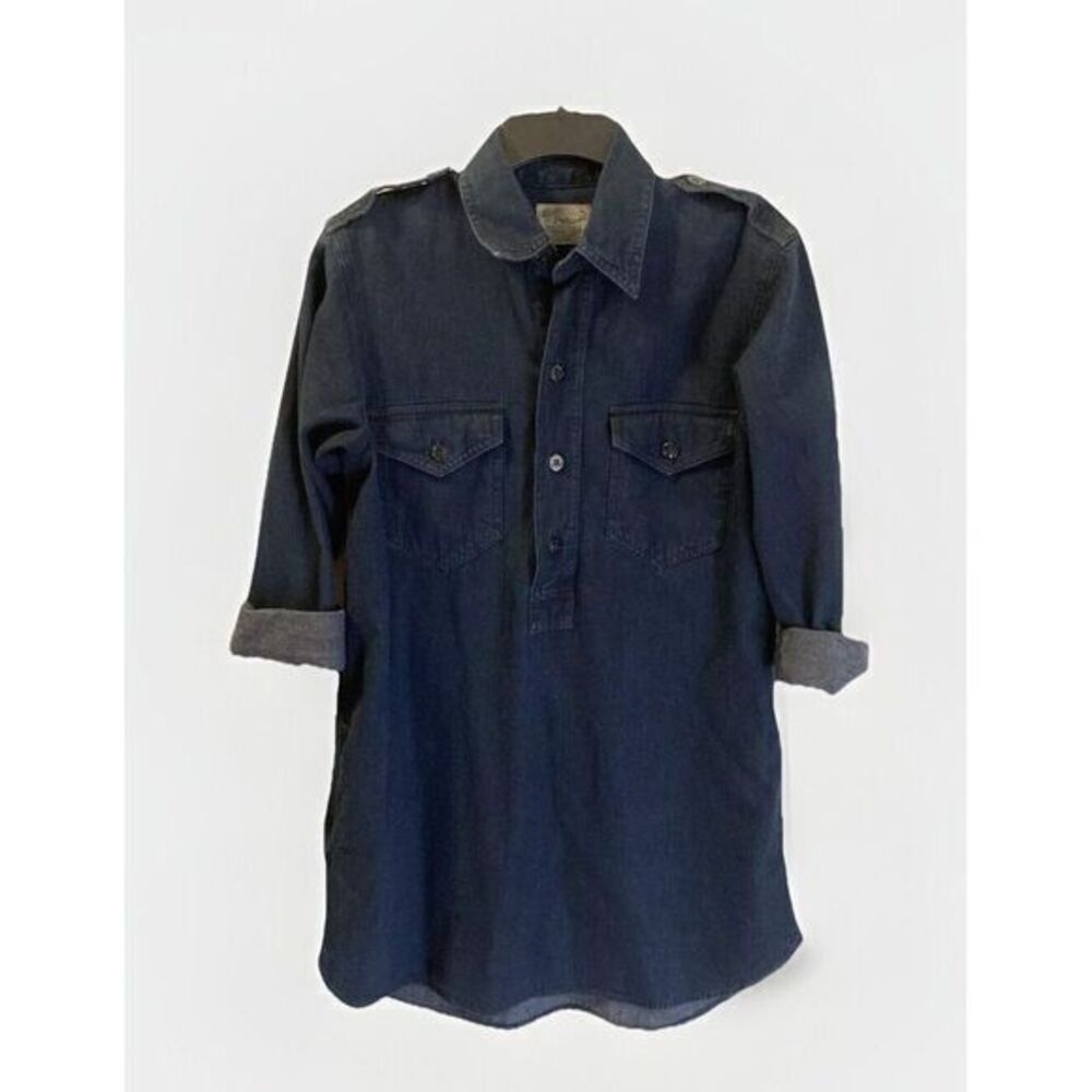 Polo Ralph Lauren Denim Dress Sz XS Authentic Dungaree Dark Wash Preppy‎